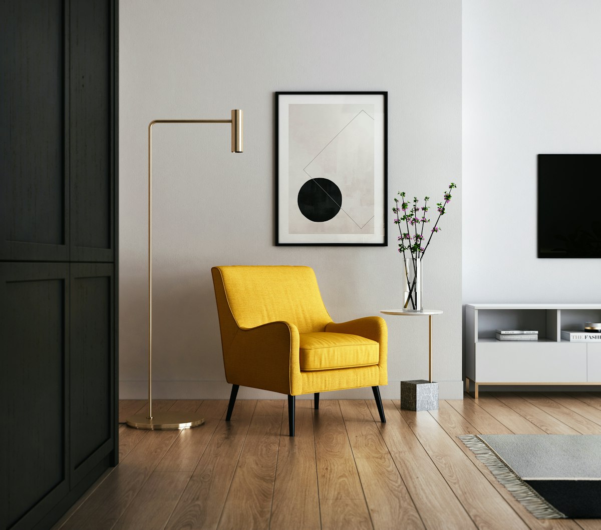 Sala d'estar d'un habitatge amb router i dispositius connectats